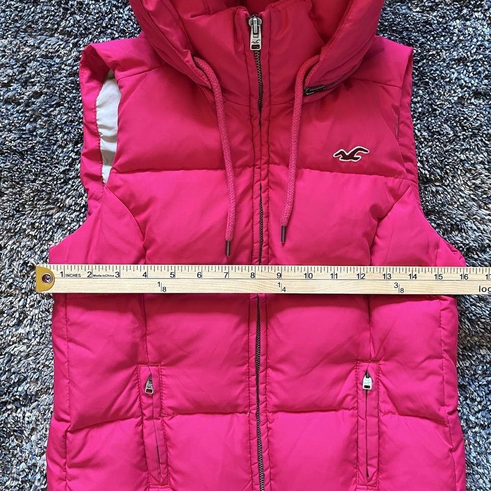 Hollister Vest Womens S Pink Hooded Quilted Insulated Puffer Down Jacket Coat - Picture 3 of 9